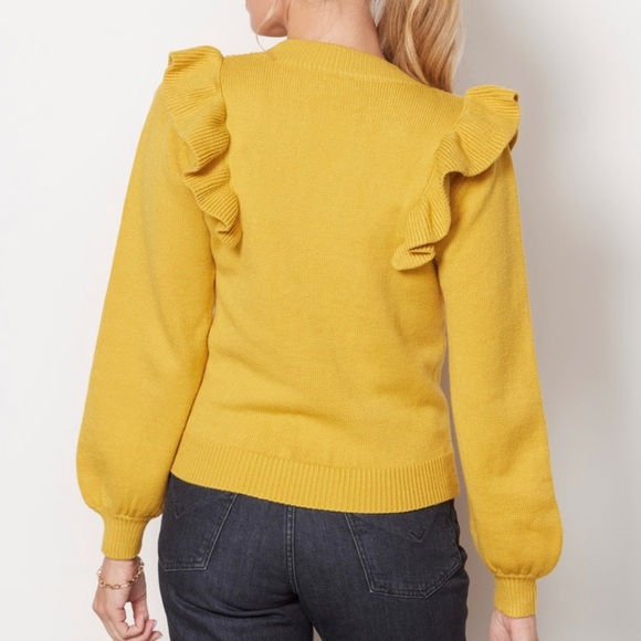 dRA Los Angeles Yellow Ruffle Chic Sweater - Picture 4 of 6